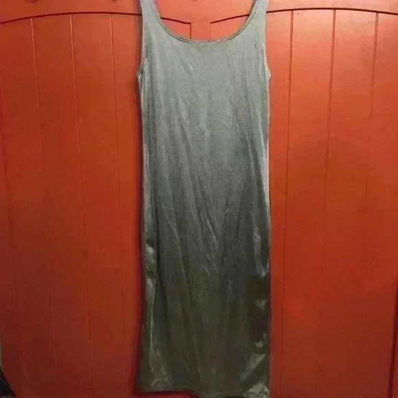 ZARA TRAFALUC bodycon stretch silver tank dress women S - Picture 2 of 9